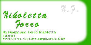 nikoletta forro business card