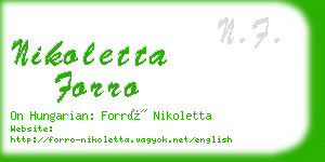 nikoletta forro business card